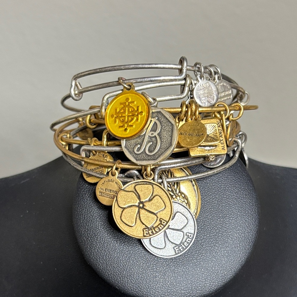 Alex and Ani Gold and Silver Charm Bracelets
